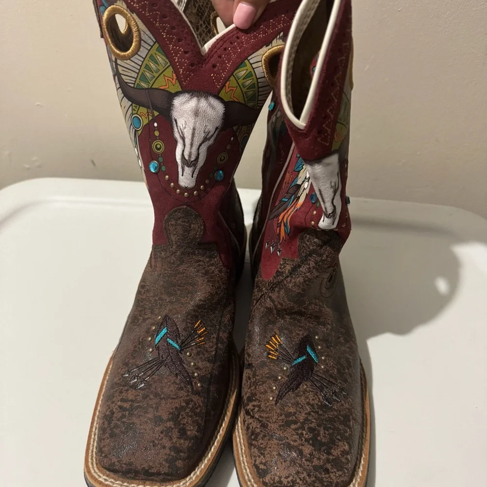 Ariat Rodeobaby Roundup Boots size 7 - Picture 3 of 6